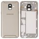 Задня панель корпуса для Samsung A600F Dual Galaxy A6 (2018), золотиста, із склом камери, з боковою кнопкою
