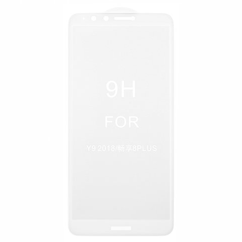 Захисне скло All Spares для Huawei Enjoy 8 Plus, Y9 2018 , 5D Full Glue, білий, шар клею нанесений по всій поверхні