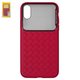 Чехол Baseus для iPhone X, iPhone XS, красный, плетёный, стекло, пластик, #WIAPIPH58-BL09