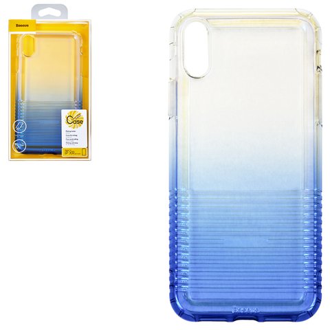 Чехол Baseus для iPhone XR, синий, бесцветный, с фактурой, с переливом, защитный, силикон, #WIAPIPH61 XC03
