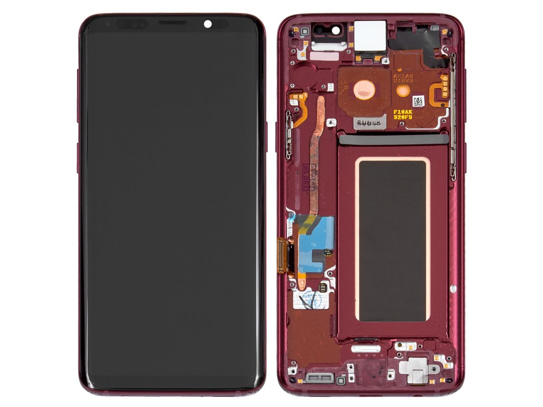 Дисплей для Samsung G960 Galaxy S9, красный, с рамкой, Original (PRC),  burgundy Red, original glass - Все запчасти