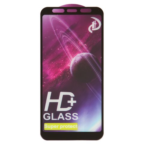 Защитное стекло All Spares для Samsung A750F Galaxy A7 2018 , совместимо с чехлом, Full Glue, черный, cлой клея нанесен по всей поверхности