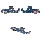 Шлейф для Motorola Moto G42, конектора зарядки, з мікрофоном, з компонентами, High Copy, плата зарядки