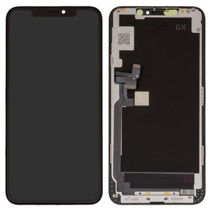 Дисплей для iPhone 11 Pro Max, черный, с рамкой, High Copy, без микросхемы, OLED , GX OEM hard