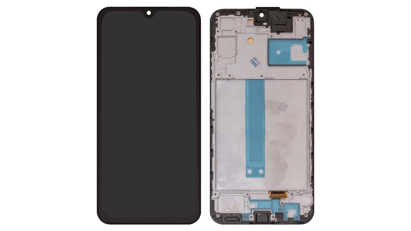 Дисплей для Samsung A256 Galaxy A25, чорний, з рамкою, High Copy