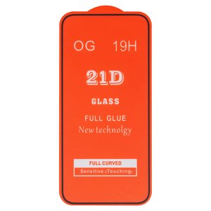 Защитное стекло для Apple iPhone 15 Pro Max, совместимо с чехлом, Full Glue, без упаковки , черный