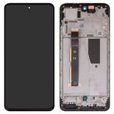 Дисплей для Motorola Moto G84, чорний, з рамкою, Original (PRC), XT2347