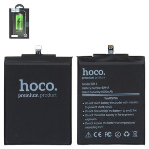 Акумулятор Hoco BM47 для Xiaomi Redmi 3, Redmi 4X, Li Polymer, 3,85 B, 4000 мАг