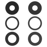 Скло камери для iPhone 15 Pro, чорне, без рамки, комплект 3 шт., Original (PRC)