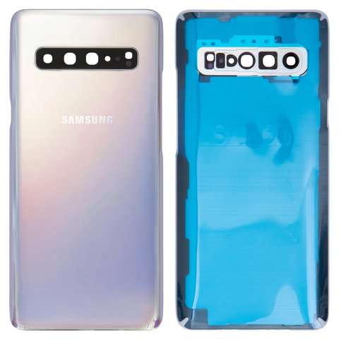 Задня панель корпуса для Samsung G977 Galaxy S10 5G, срібляста, із склом камери