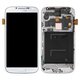 LCD compatible with Samsung I9500 Galaxy S4, (white, with frame, original (change glass) )