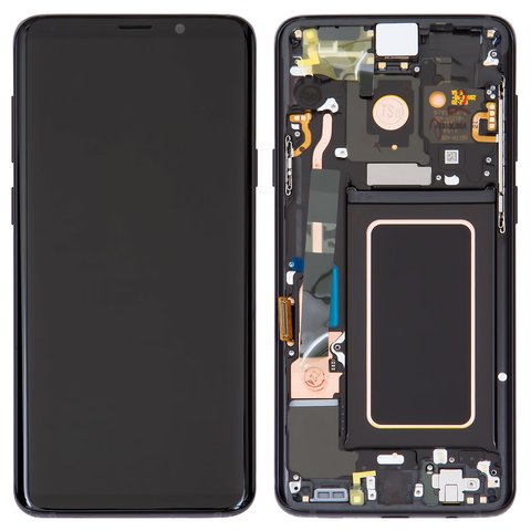 Pantalla LCD puede usarse con Samsung G965 Galaxy S9 Plus, negro, con marco, Original PRC , midnight Black, original glass