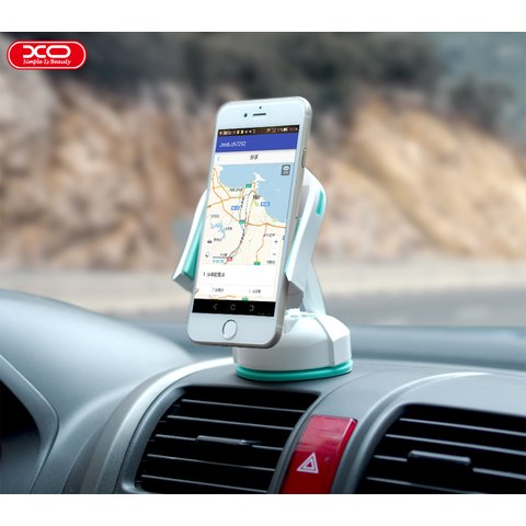 Car Holder XO C11, white, teal, suction cup, sliding 