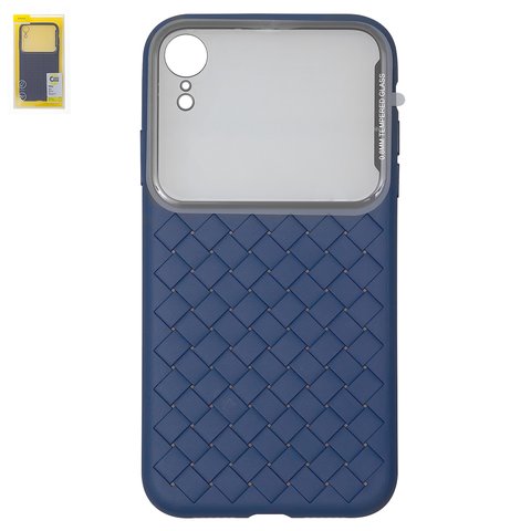 Case Baseus compatible with iPhone XR, dark blue, braided, plastic, glass  #WIAPIPH61 BL03