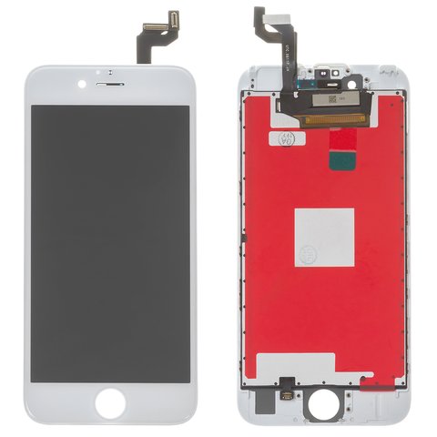 Дисплей для iPhone 6S, белый, с рамкой, AAA, Tianma+