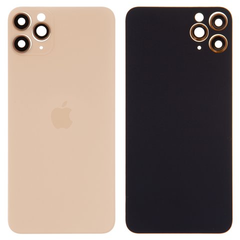 Housing Back Cover compatible with iPhone 11 Pro Max, golden, with camera lens, small hole, matte gold 
