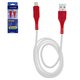 USB Cable Mechanic iData, (USB type-A, Lightning, 80 cm, white, red)