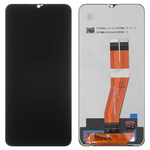 LCD compatible with Samsung A025F DS Galaxy A02s, M025 Galaxy M02s, black, Best copy, without frame, Copy, with yellow cable, 160,5x72 mm  