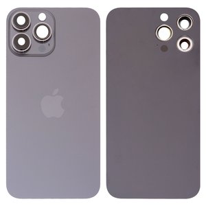 Housing Back Cover compatible with iPhone 13 Pro Max, gray, with camera lens, Graphite, small hole 