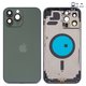 Housing compatible with iPhone 13 Pro Max, (green, with SIM card holders, with side buttons, alpine green)