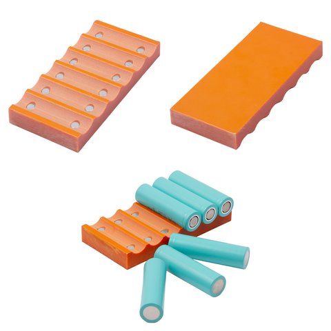 Sujetador de baterías 18650 para soldadura por puntos, 1x6, magnético