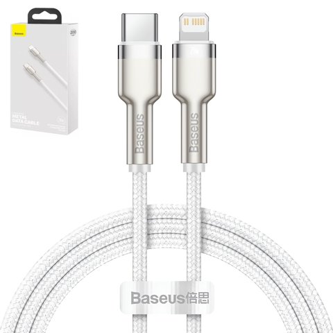 USB Cable Baseus Cafule Series Metal, USB type C, Lightning, 200 cm, 20 W, white, nylon braided  #CATLJK B02