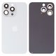 Housing Back Cover compatible with iPhone 13 Pro, (white, silver, with camera lens, Silver, small hole)
