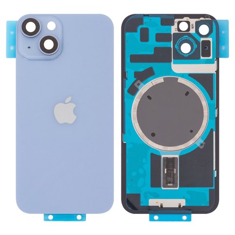 Housing Back Cover compatible with iPhone 14, dark blue, with camera lens, Original PRC , small hole 