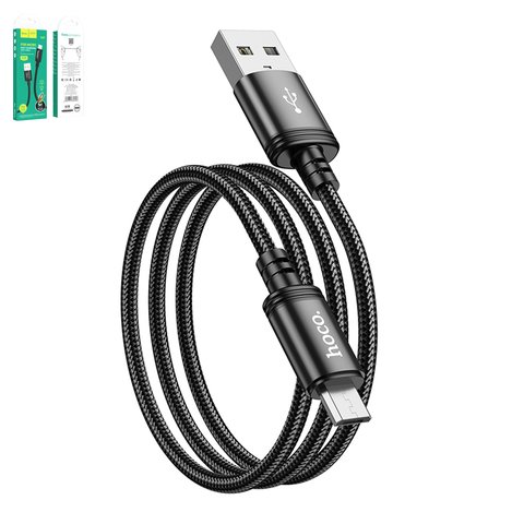 USB дата кабель Hoco X89, USB тип A, micro USB тип B, 100 см, 2,4 А, черный
