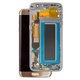 LCD compatible with Samsung G935 Galaxy S7 EDGE, (golden, with frame, Original (PRC), original glass)