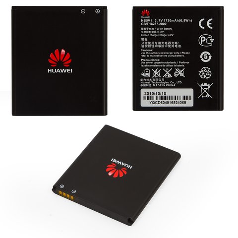 Battery HB5V1 compatible with Huawei Ascend Y511 U30 Dual Sim, Li ion, 3.7 V, 1730 mAh, Original PRC  