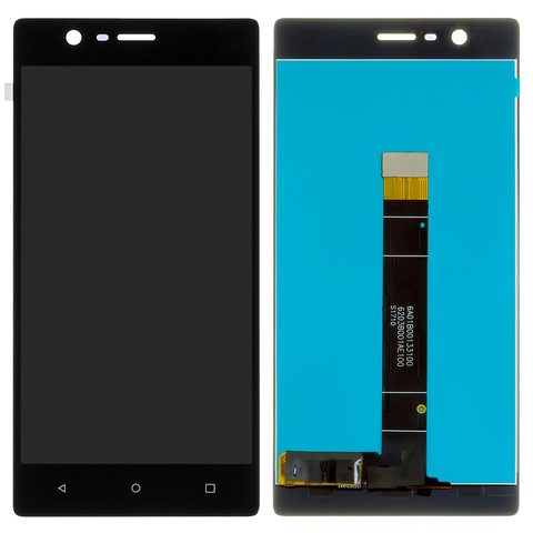 LCD compatible with Nokia 3 Dual Sim, black, without frame 