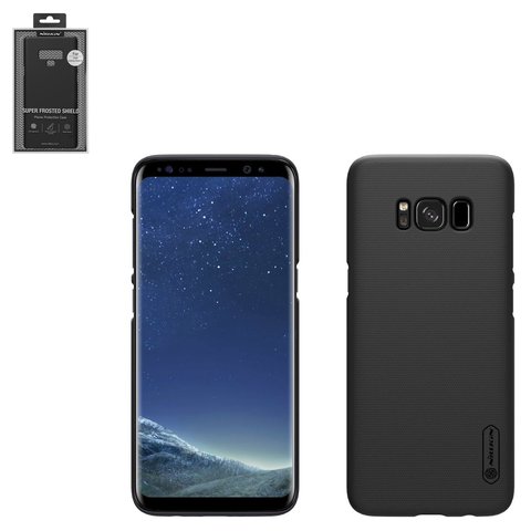 Case Nillkin Super Frosted Shield compatible with Samsung G955 Galaxy S8 Plus, black, with support, matt, plastic  #6902048138490