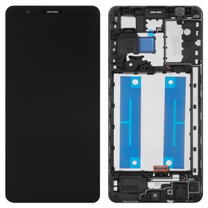 LCD compatible with Samsung A013 Galaxy A01 Core, M013 Galaxy M01 Core, black, with frame, Original PRC  