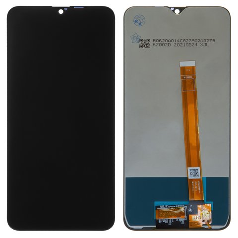 LCD compatible with Realme 3, 3i, black, without frame, High Copy, with yellow cable, RMX1825, RMX1821, RMX1827