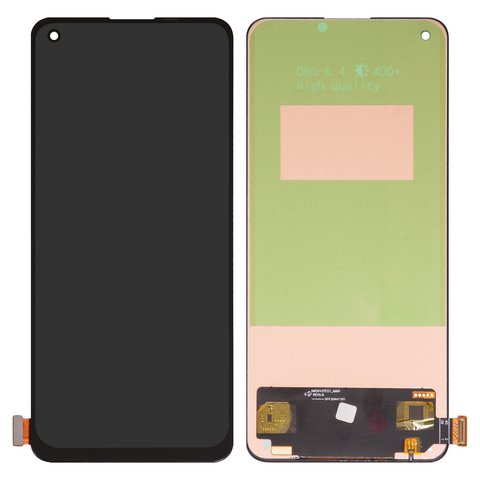 LCD compatible with Realme GT 5G, GT Master; OnePlus Nord 2 5G, Nord 2T, Nord CE 5G; Oppo Reno5 4G, Reno5 5G, Reno6, black, without frame, Copy, CPH2159, PEGM00, PEGT00, CPH2145, AMS643YE01 