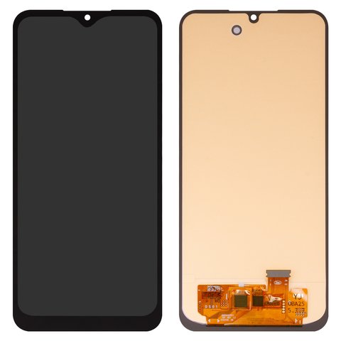 Pantalla LCD puede usarse con Samsung A256 Galaxy A25, negro, sin marco, High Copy, con borde ancho, OLED