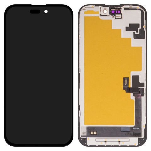 Pantalla LCD Wextom puede usarse con iPhone 16, negro, con marco, HC, sin error, OLED  soft, diagnosable