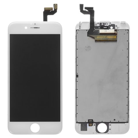 Дисплей  iPhone 6S, білий, high copy, із сенсорним екраном, з рамкою