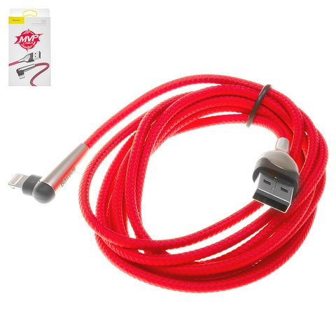 Кабель для зарядки Baseus MVP Elbow, USB тип A, Lightning, 200 см, 1,5 А, красный, #CALMVP E09