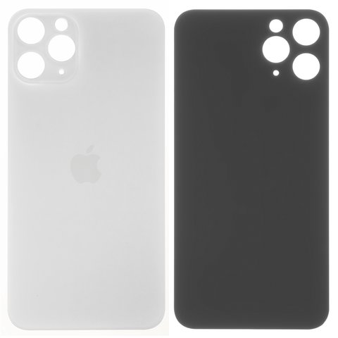 Задняя панель корпуса для iPhone 11 Pro, серебристая, белая, нужно снять стекло камеры, small hole, matte silver