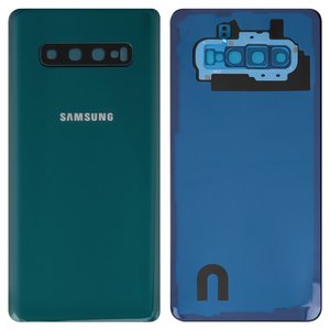 Задняя панель корпуса для Samsung G975 Galaxy S10 Plus, зеленая, со стеклом камеры