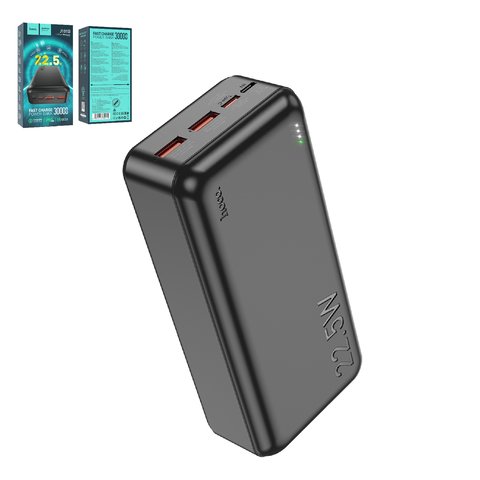 Power bank Hoco J101B, 30000 мАг, 22,5 Вт, чорний, Power Delivery PD , #6931474782519