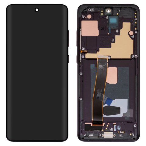 Дисплей для Samsung G988 Galaxy S20 Ultra, черный, с рамкой, High Copy, original LCD size, OLED 