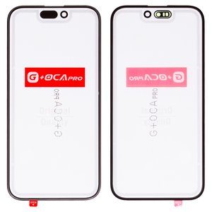 Скло корпуса G+OCA PRO для iPhone 15 Pro, з ОСА плівкою, чорне