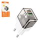 Сетевое зарядное устройство Borofone BA80A, 20 Вт, Quick Charge, Power Delivery (PD), черный, прозрачный, 2 порта, #6941991105159
