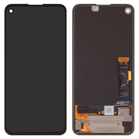 Дисплей для Google Pixel 4a, чорний, без рамки, Оригінал переклеєне скло