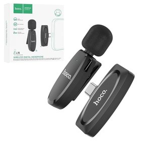 Мікрофон петличний Hoco L15, безпровідний, з кліпсою, USB тип C, #6931474789037