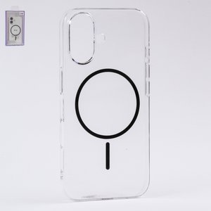 Чехол Fully PC MagSafe для iPhone 16, прозрачный, бесцветный, магнитный, пластик