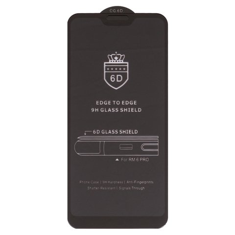 Защитное стекло ESD 6D для Xiaomi Mi A2 Lite, Redmi 6 Pro, совместимо с чехлом, Anti Static, без упаковки , черный